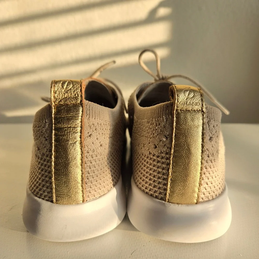 Cole Haan 2 ZEROGRAND Stitchlite Oxford Knit Sneakers Tan Gold Women‎ US 7 B